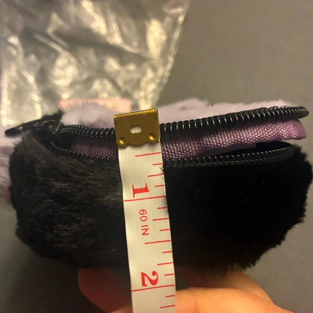NWT Kawaii Sanrio Kuromi Plush Fuzzy Pencil Pouch